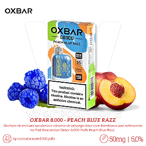 Pod Desc Oxbar 8.000 - Peach Blue Razz