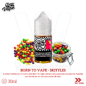 Nic Salt Born To Vape 30ml / 35mg - Skittles