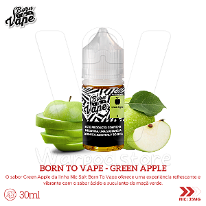 Nic Salt Born To Vape 30ml / 35mg - Green Apple