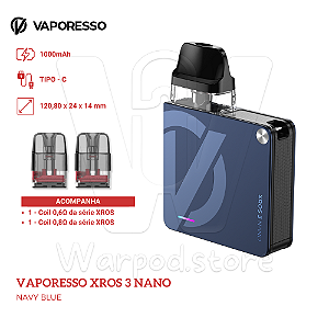 Aparelho Pod Vaporesso Xros 3 Nano - Navy Blue