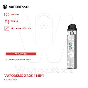 Aparelho Pod Vaporesso Xros 4 Mini - Camo Grey