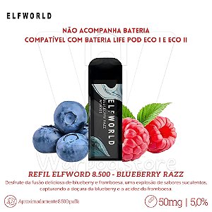 Refil Desc Elfworld MO8.500 - Blueberry Razz