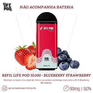 Refil Desc Life Pod Eco II 10.000 - Blueberry Strawberry