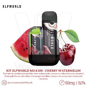 Bateria Elfworld + Refil MO8.500 - Cherry Watermelon