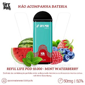 Refil Desc Life Pod Eco II 10.000 - Mint Waterberry