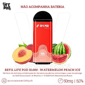 Refil Desc Life Pod Eco II 10.000 - Watermelon Peach Ice