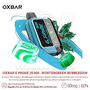 Pod Desc Oxbar G Prime 25.000 - Wintergreen Bubblegum