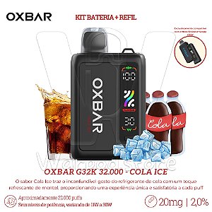 KIT Bateria + Refil Oxbar G32K 32.000 - Cola Ice
