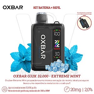 KIT Bateria + Refil Oxbar G32K 32.000 - Extreme Mint