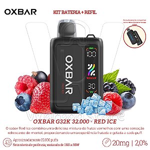 KIT Bateria + Refil Oxbar G32K 32.000 - Red Ice