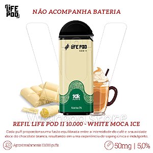 Refil Desc Life Pod Eco II 10.000 - White Moca Ice