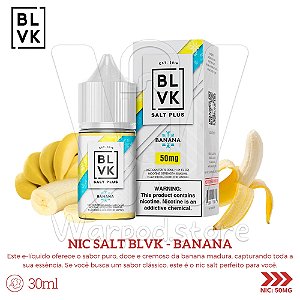 Nic Salt Blvk Salt Plus 30ml / 50mg - Banana