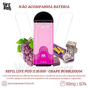 Refil Desc Life Pod Eco II 10.000 - Grape Bubblegum