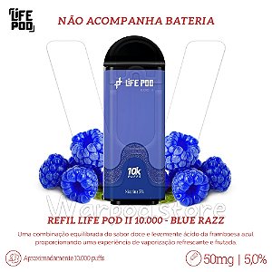 Refil Desc Life Pod Eco II 10.000 - Blue Razz