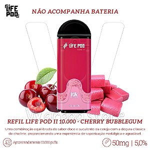 Refil Desc Life Pod Eco II 10.000 - Cherry Bubblegum