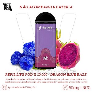 Refil Desc Life Pod Eco II 10.000 - Dragon Blue Razz