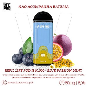 Refil Desc Life Pod Eco II 10.000 - Blue Passion Mint