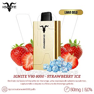 Pod Desc Ignite V80 8.000 (GOLD) - Strawberry Ice