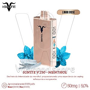 Pod Desc Ignite V250 25.000 (ROSE) - Menthol