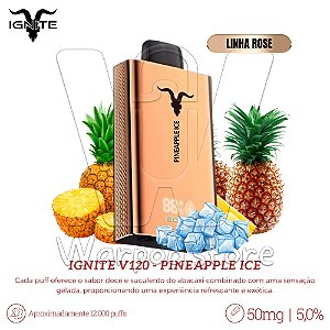 Pod Desc Ignite V120 12.000 (ROSE) - Pineapple Ice