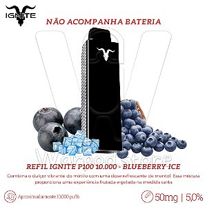 Refil Desc Ignite P100 10.000 - Blueberry Ice