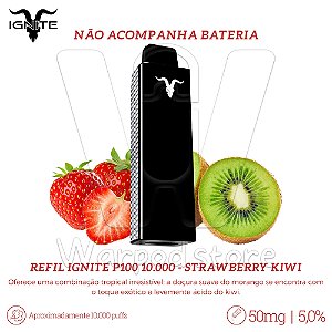 Refil Desc Ignite P100 10.000 - Strawberry Kiwi