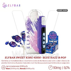 Pod Desc Elfbar Sweet King 40.000 - Blue Razz B-Pop