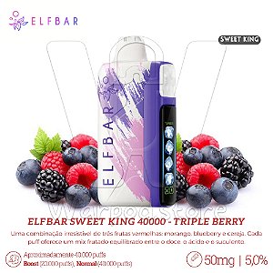 Pod Desc Elfbar Sweet King 40.000 - Triple Berry