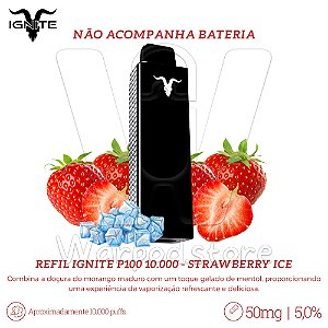 Refil Desc Ignite P100 10.000 - Strawberry Ice