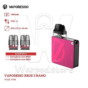 Aparelho Pod Vaporesso Xros 3 Nano - Rose Pink