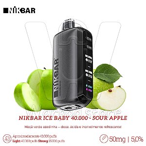 Pod Desc Nikbar Ice Baby 40.000 - Sour Apple