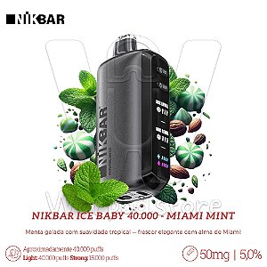 Pod Desc Nikbar Ice Baby 40.000 - Miami Mint