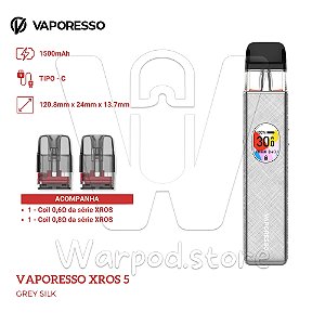 Aparelho Pod Vaporesso Xros 5 - Grey Silk
