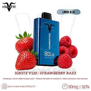 Pod Desc Ignite V120 12.000 (BLUE) - Strawberry Razz