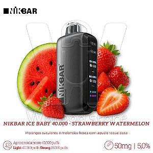Pod Desc Nikbar Ice Baby 40.000 - Strawberry Watermelon