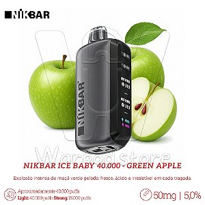 Pod Desc Nikbar Ice Baby 40.000 - Green Apple
