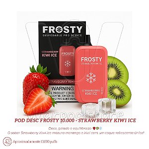 Pod Desc Frosty 10.000 - Strawberry Kiwi Ice