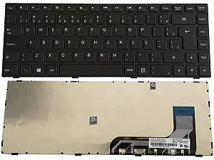 Teclado Compatível Com Lenovo Ideapad 100-14Iby - Black - Br - Frame