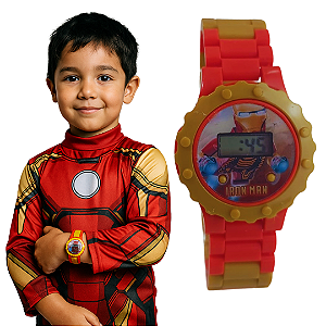 Relógio Infantil Digital Lego Homem De Ferro Menino