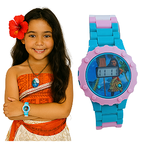 Relógio Infantil Moana Menina Digital Para Criança