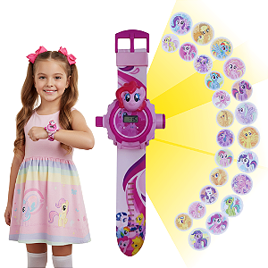 Relogio Infantil Digital My Litle Pony Projetor 24 Imegens meninas feminino