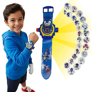 Relogio Infantil Digital Projetor Do Sonic 24 Imagens Meninos Masculino