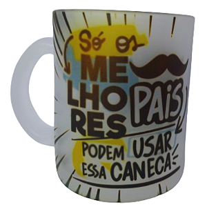 Caneca de Vidro Jateado