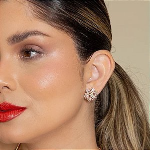 BRINCO BASE DE ZIRCONIA CRISTAL BANHADO OURO 18K