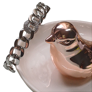 PULSEIRA ZIRCONIA ELIENE JOAIS BANHADO RÓDIO BRANCO