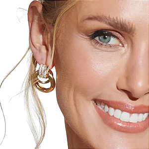 BRINCO ZIRCONIA BANHADO OURO 18K