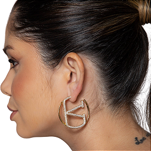 BRINCO  CRAVEJADO  DE ZIRCONIA BANHADO OURO 18K