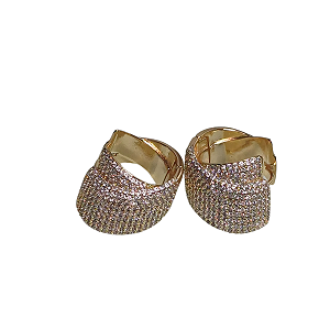 BRINCO CRAVEJADO DE ZIRCONIA BANHADO OURO 18K
