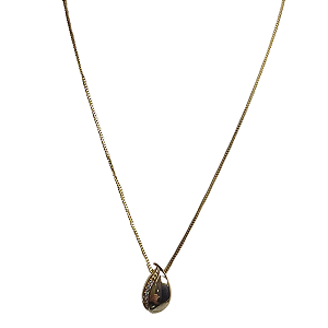 CONJUNTO BRINCO E COLAR LISO BANHADO OURO 18K