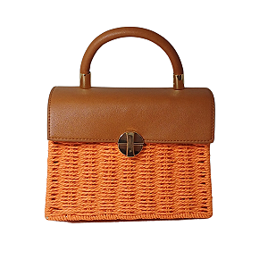 BOLSA DE PALHA FEMININA VINTAGE MODA PRAIA VERÃO